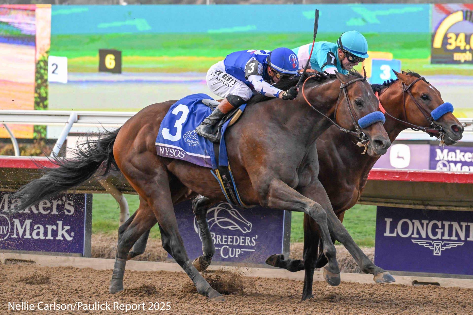 Nysos Edges Citizen Bull For Bob Baffert-Trained Exacta In