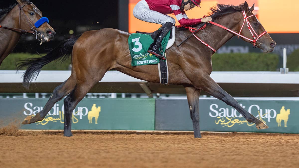 ‘He Loves America’: Forever Young Takes First Spin Around Belmont Park