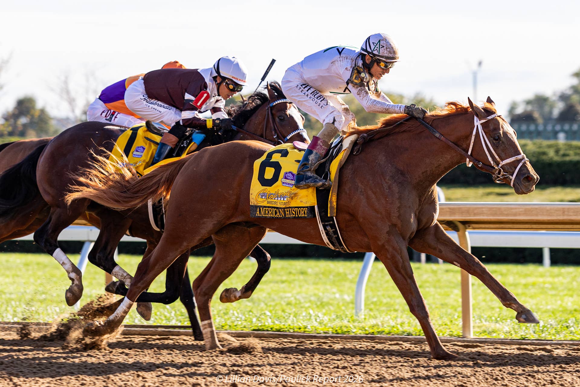 Channel Cat Stallion American History Grinds To Breeders' Futurity Win, Gives John Velazquez ...