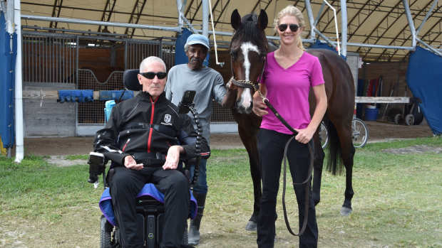Rudy Delguidice and Lauren Robson with Robson's first winner, Jabron