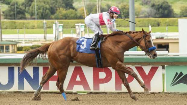 Spirit of Makena and jockey Joe Bravo win the G3 San Carlos