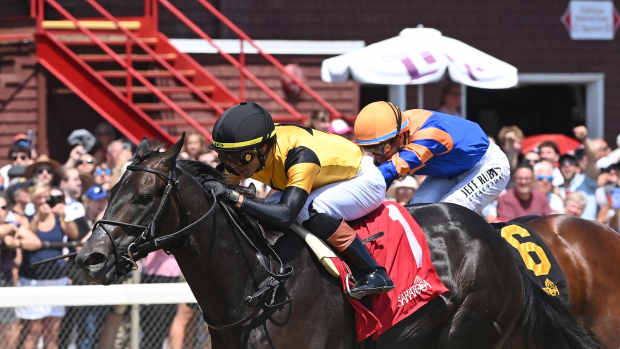 Ewing, under Irad Ortiz Jr., holds off Obliteration to win the Saratoga Special (G2)