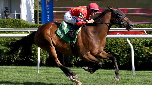 Twenty Six Black totes Flavien Prat to victory in the Disco Partner at Saratoga