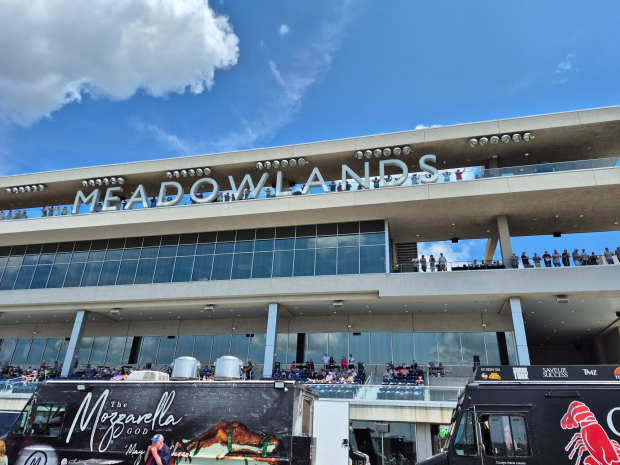 Meadowlands racetrack in East Rutherford, N.J., on the afternoon of the 100th Hambletonian, harness racing's biggest event