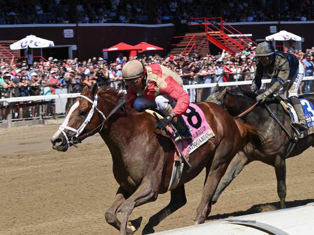 Antiquarian, ridden by John Velazquez, takes the Jockey Club Gold Cup (G1)