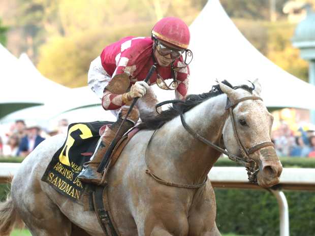 Sandman, with Jose Ortiz aboard, wins the Arkansas Derby (G1)