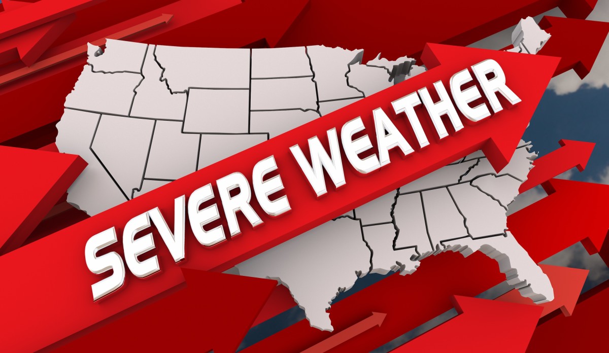 Severe weather map of U.S.
