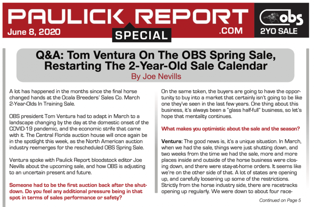 PR Special OBS Spring Sale Flipping The Switch On The Juvenile Auction