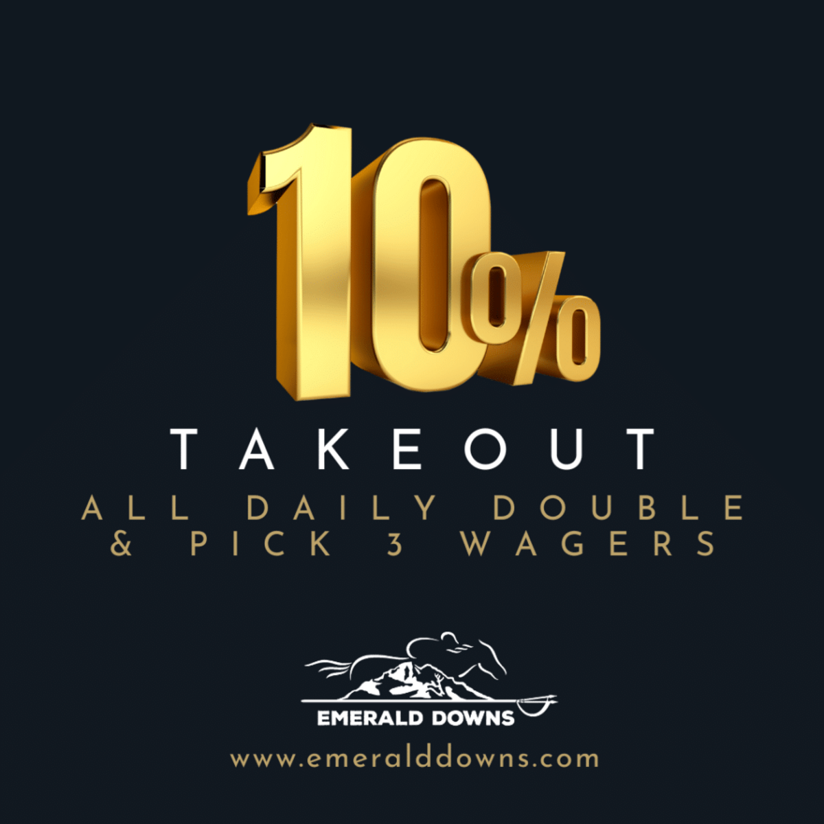 Emerald Downs Announces 10 Percent Takeout On Daily Double, Pick 3s