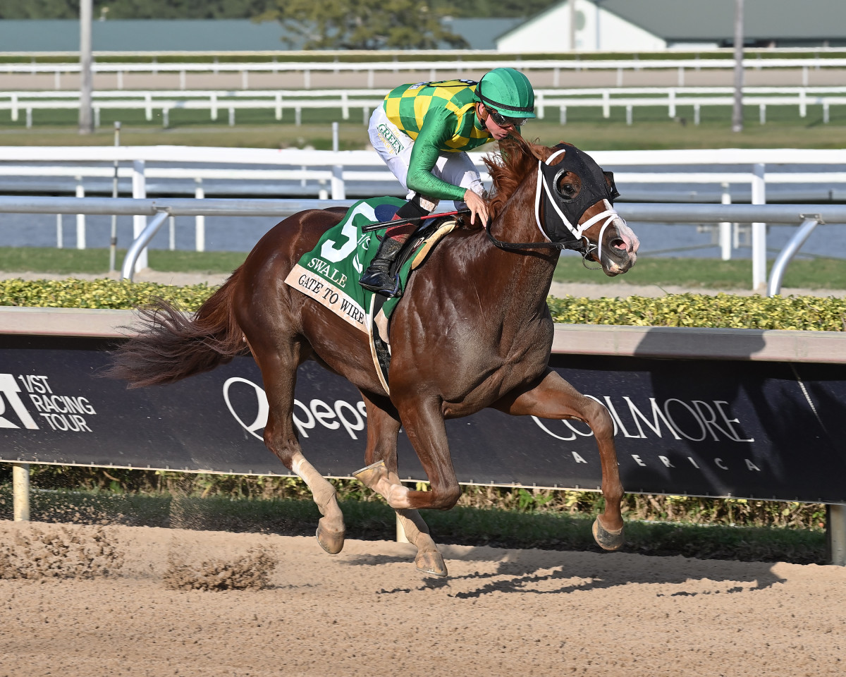 Gate to Wire, with Dylan Davis aboard, wins the Swale